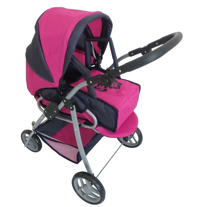 Besttoy - Kombi Puppenwagen - Blau/pink/schwarz 4 Besttoy - Kombi Puppenwagen - Blau/pink/schwarz – Bild 2