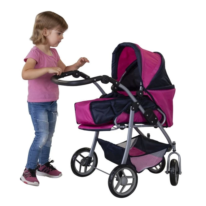Besttoy - Kombi Puppenwagen - Blau/pink/schwarz 5 Besttoy - Kombi Puppenwagen - Blau/pink/schwarz – Bild 3