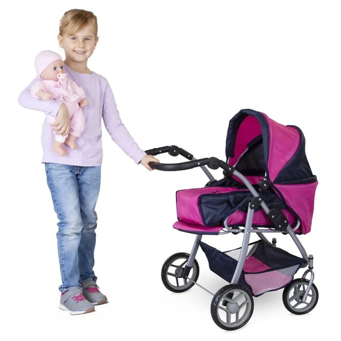 Besttoy - Kombi Puppenwagen - Blau/pink/schwarz 3 Besttoy - Kombi Puppenwagen - Blau/pink/schwarz