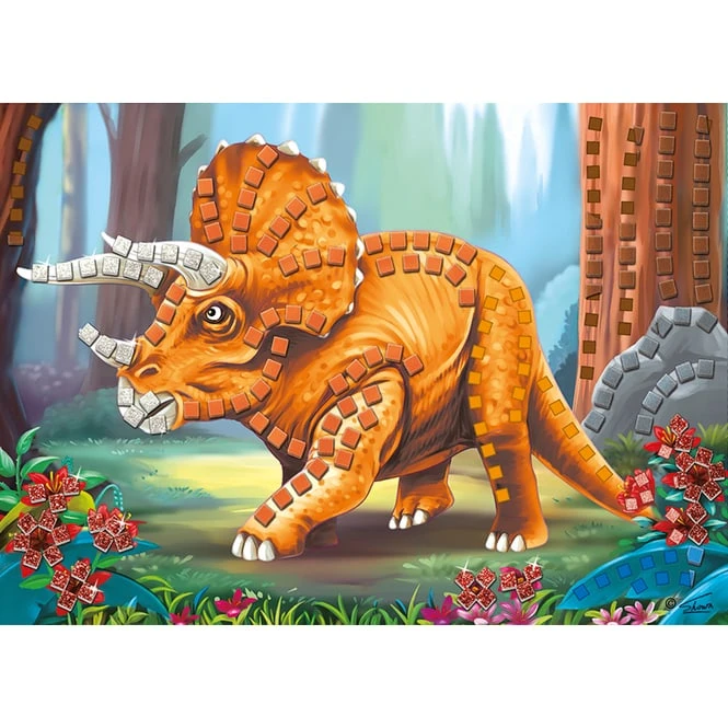 Besttoy - Glitzermosaik Bastelset - Triceratops 3 Besttoy - Glitzermosaik Bastelset - Triceratops