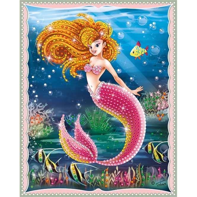 Besttoy - Strasssteinebild Meerjungfrau Brünett 3 Besttoy - Strasssteinebild Meerjungfrau Brünett