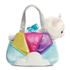 Aurora Plüsch Katze - Mit Tasche Regenbogen -Geschäft Zur Auswahl Von Modespielzeugen 239612 4016096442217 aurora pluesch katze in tasche1