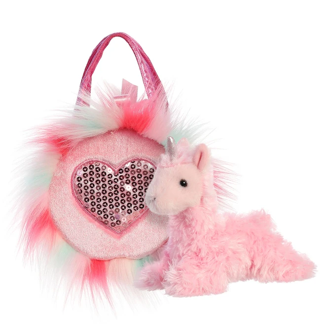 Aurora Plüsch Lama - Mit Tasche Pink 3 Aurora Plüsch Lama - Mit Tasche Pink