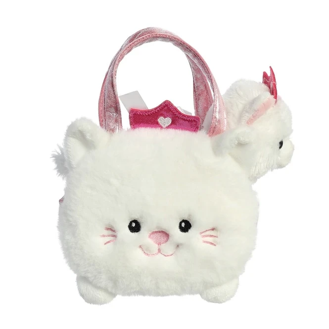Aurora Plüsch Katze - Mit Tasche Weiß Und Pink 5 Aurora Plüsch Katze - Mit Tasche Weiß Und Pink – Bild 3