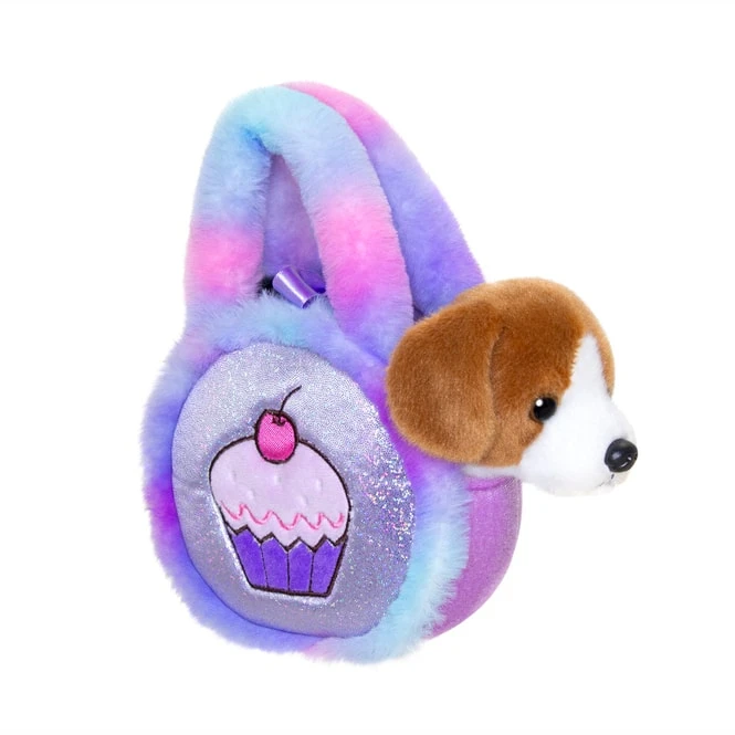 Aurora Plüsch Hund - Mit Tasche Lila 4 Aurora Plüsch Hund - Mit Tasche Lila – Bild 2