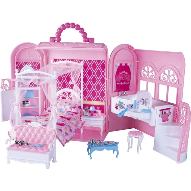 Besttoy - Schlafzimmer Und Bad Für Modepuppen - Tragbar 5 Besttoy - Schlafzimmer Und Bad Für Modepuppen - Tragbar – Bild 3